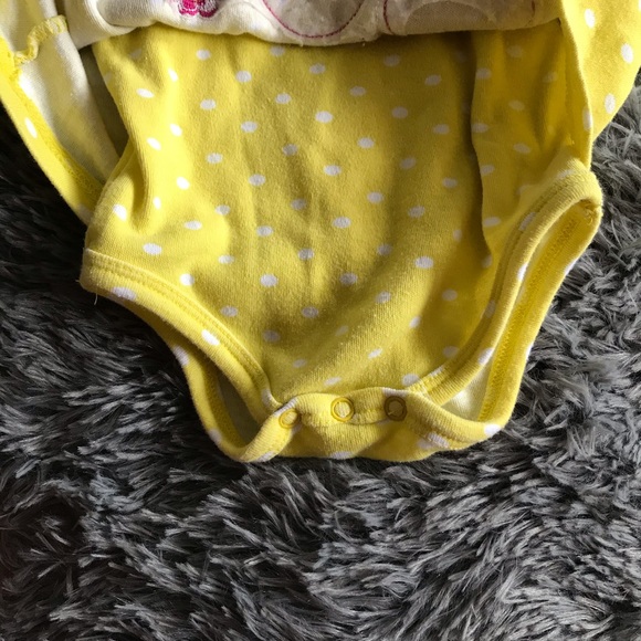 5/$25 PEANUT BUTTONS yellow polka dot romper - Picture 5 of 5